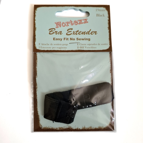 Black Bra or Suspender Extender, 19mm
