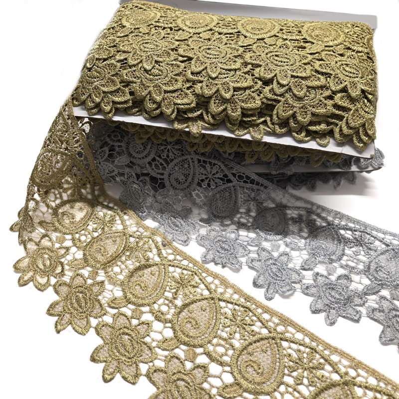 120mm Metallic Guipure Lace